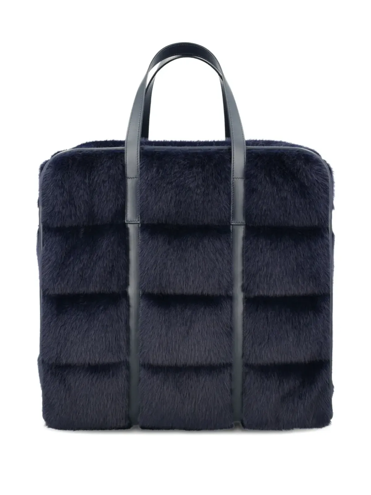 Herno quilted faux-fur tote bag - Blue - 画像2