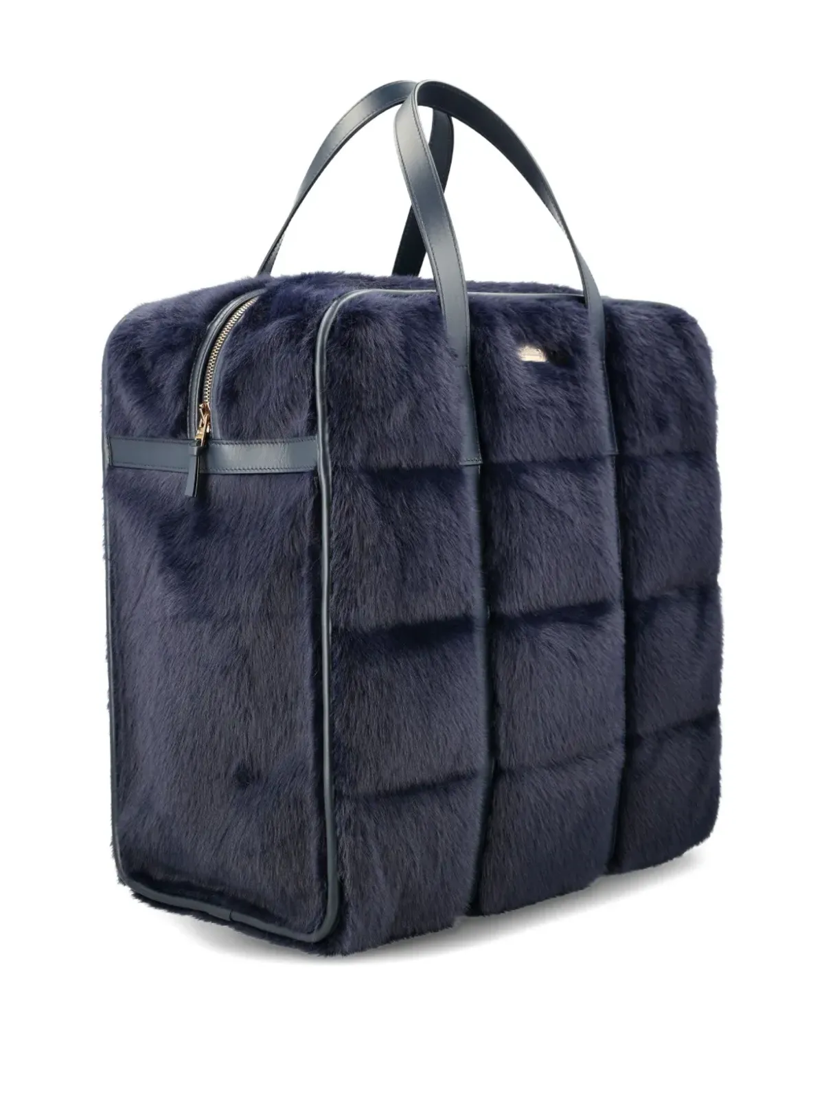 Herno quilted faux-fur tote bag - Blue - 画像3