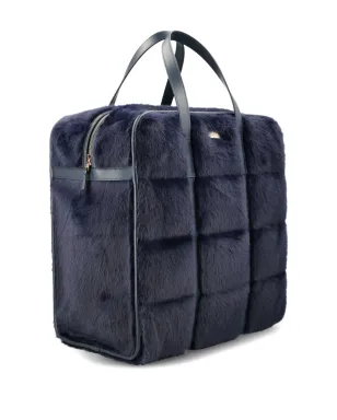 Herno quilted faux-fur tote bag - Blue - サムネイル3