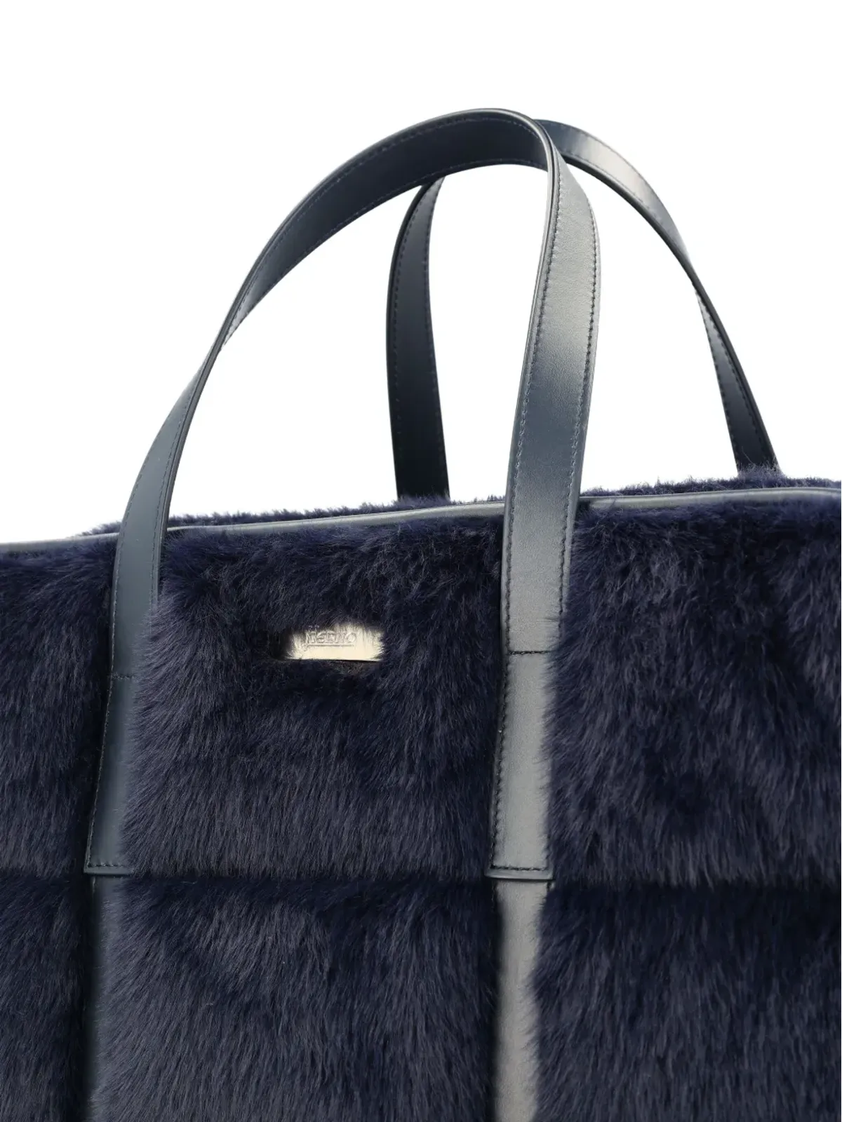 Herno quilted faux-fur tote bag - Blue - 画像4