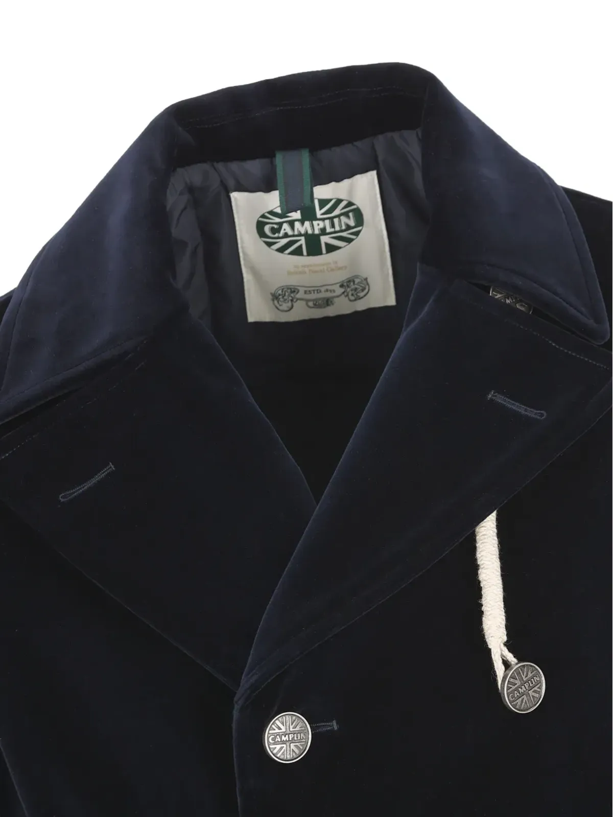 Camplin ダブルブレストベルベットコート - 画像4