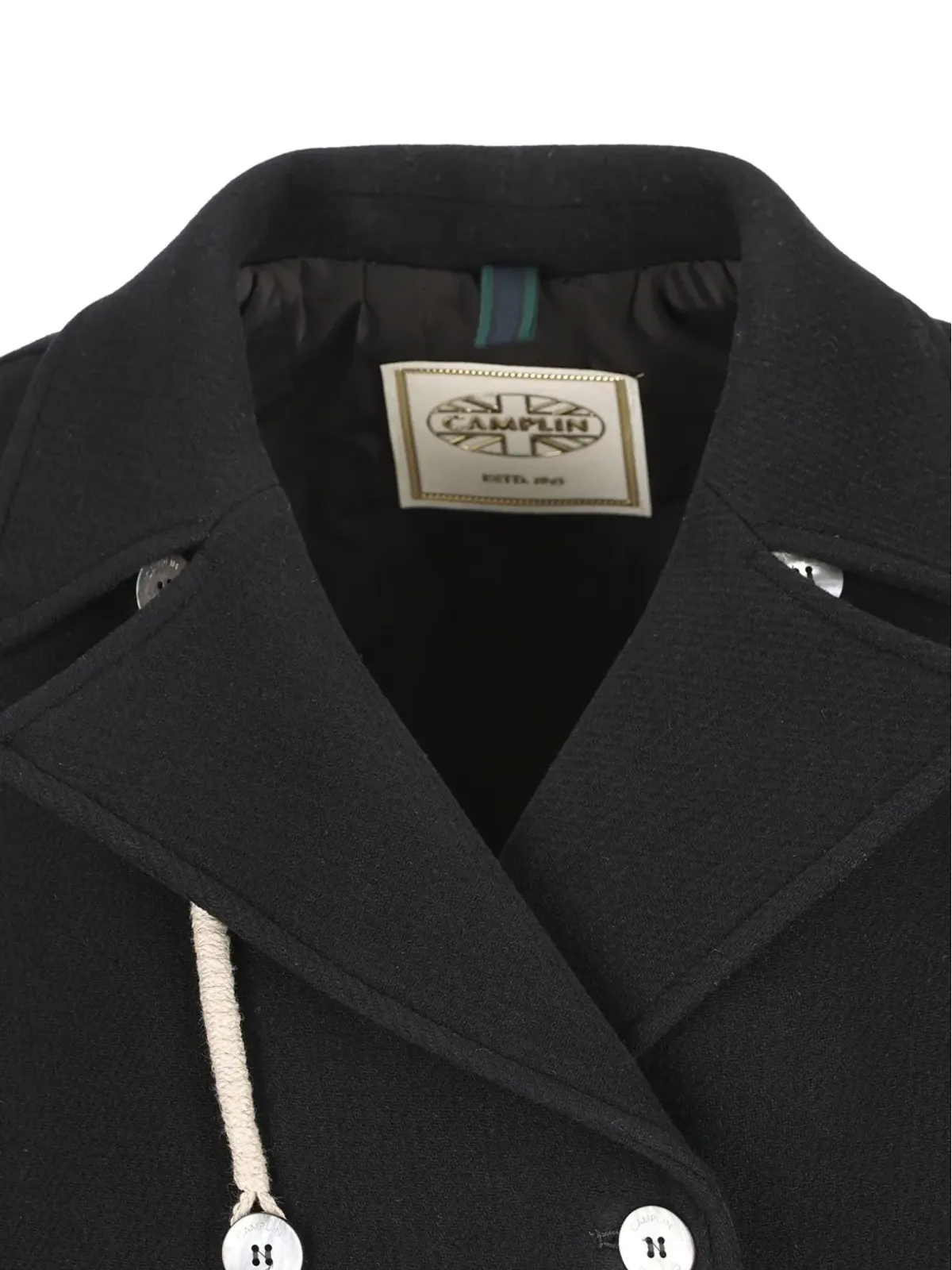 Camplin ダブルブレスト ロープディテール コート - 画像4