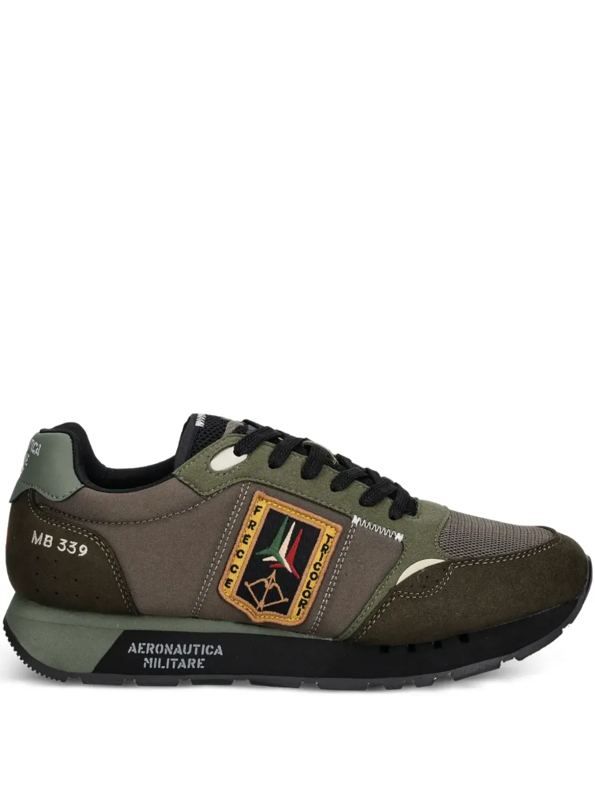 Aeronautica Militare パネルドレースアップスニーカー グリーン - 画像1