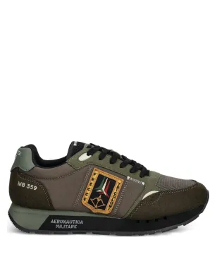 Aeronautica Militare パネルドレースアップスニーカー グリーン - サムネイル1