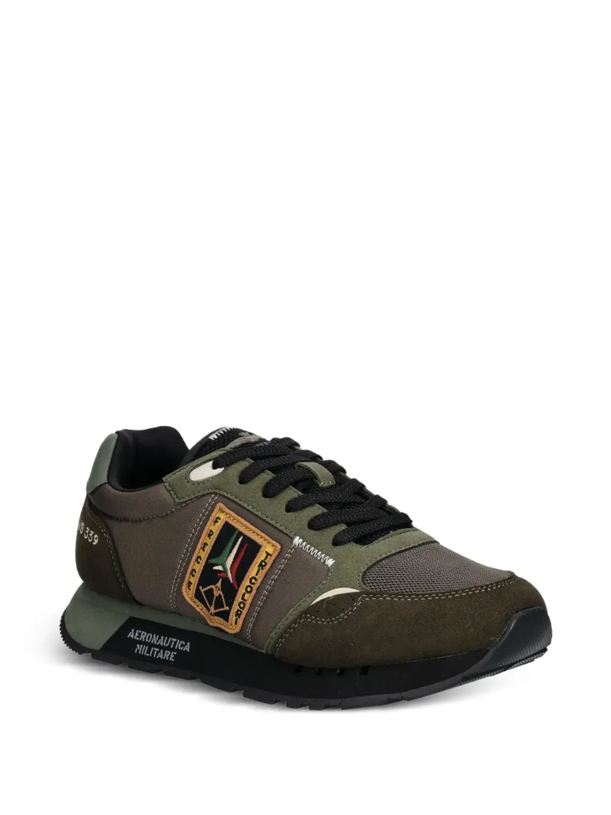 Aeronautica Militare パネルドレースアップスニーカー グリーン - 画像2