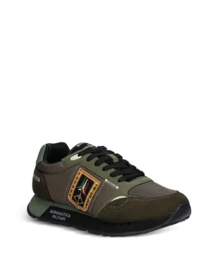 Aeronautica Militare パネルドレースアップスニーカー グリーン - サムネイル2