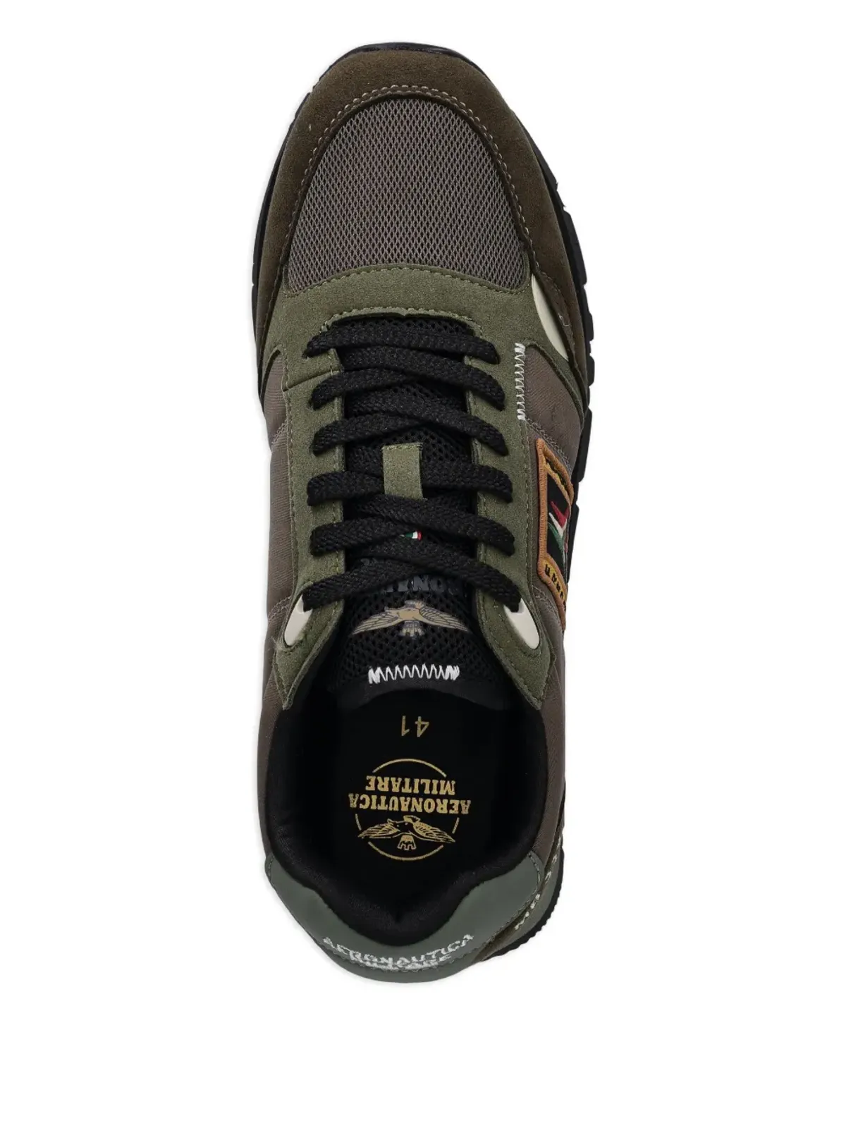 Aeronautica Militare パネルドレースアップスニーカー グリーン - 画像3