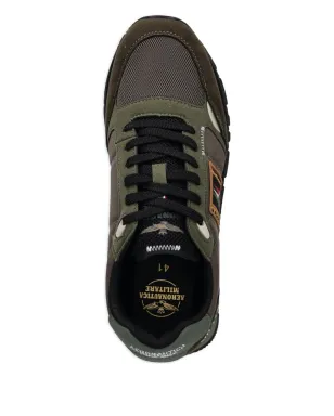 Aeronautica Militare パネルドレースアップスニーカー グリーン - サムネイル3