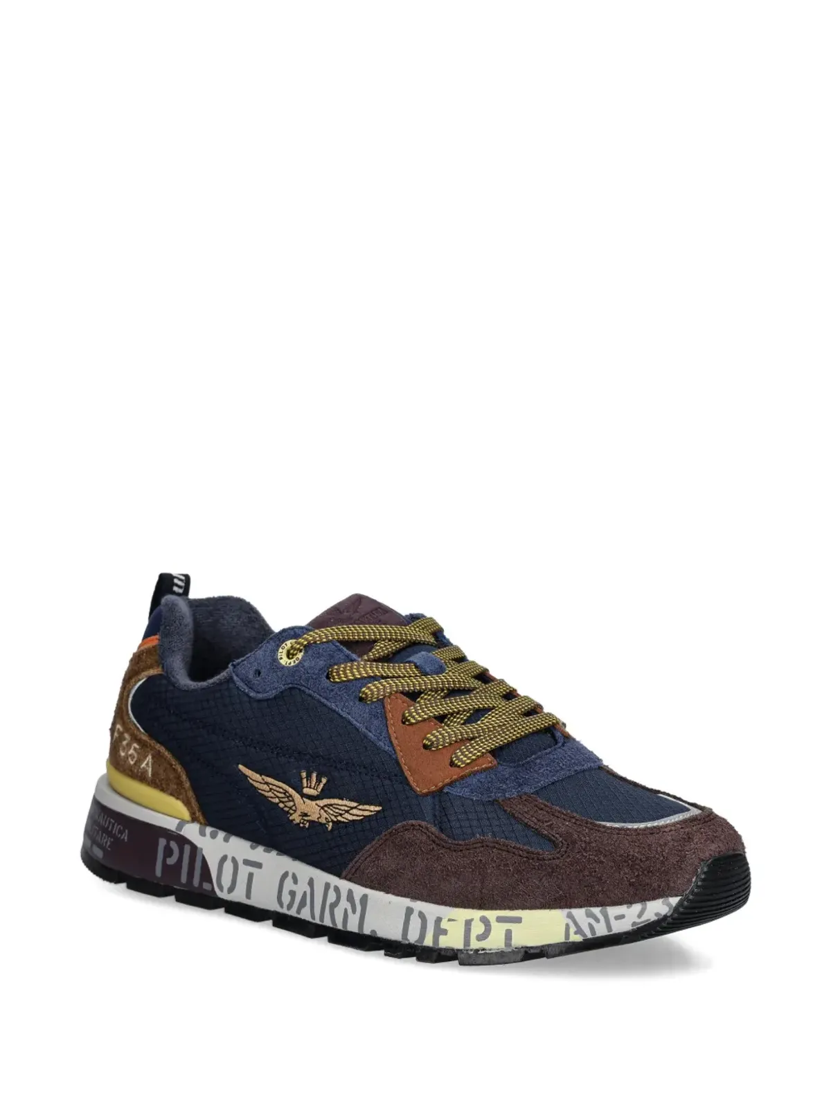 Aeronautica Militare logo-embroidered lace-up sneakers - Blue - 画像2