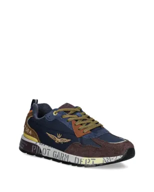 Aeronautica Militare logo-embroidered lace-up sneakers - Blue - サムネイル2