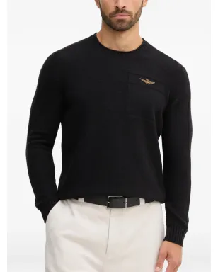 Aeronautica Militare ロゴディテールのブラックセーター - サムネイル1