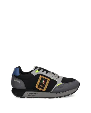 Aeronautica Militare Frecce Tricolori embroidered sneakers - Black - サムネイル1