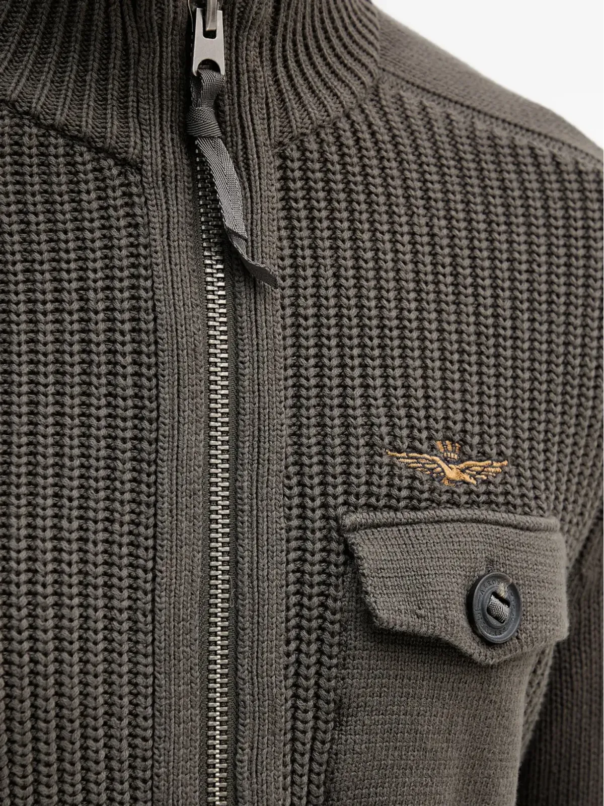 Aeronautica Militare パッチジップドカーディガン（グレー） - 画像5