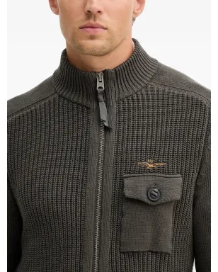 Aeronautica Militare パッチジップドカーディガン（グレー） - サムネイル4