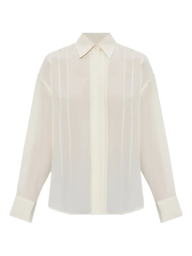 Victoria Beckham Victoria Beckham プリーツディテール シルクシャツの商品画像