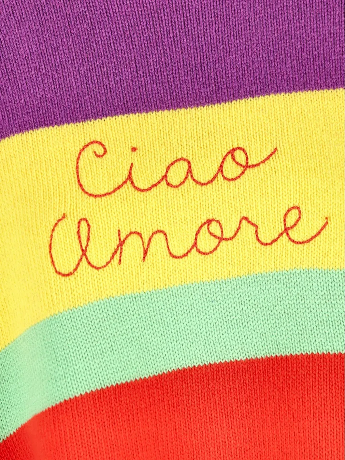 Giada Benincasa ストライプ刺繍ニットセーター - 画像4