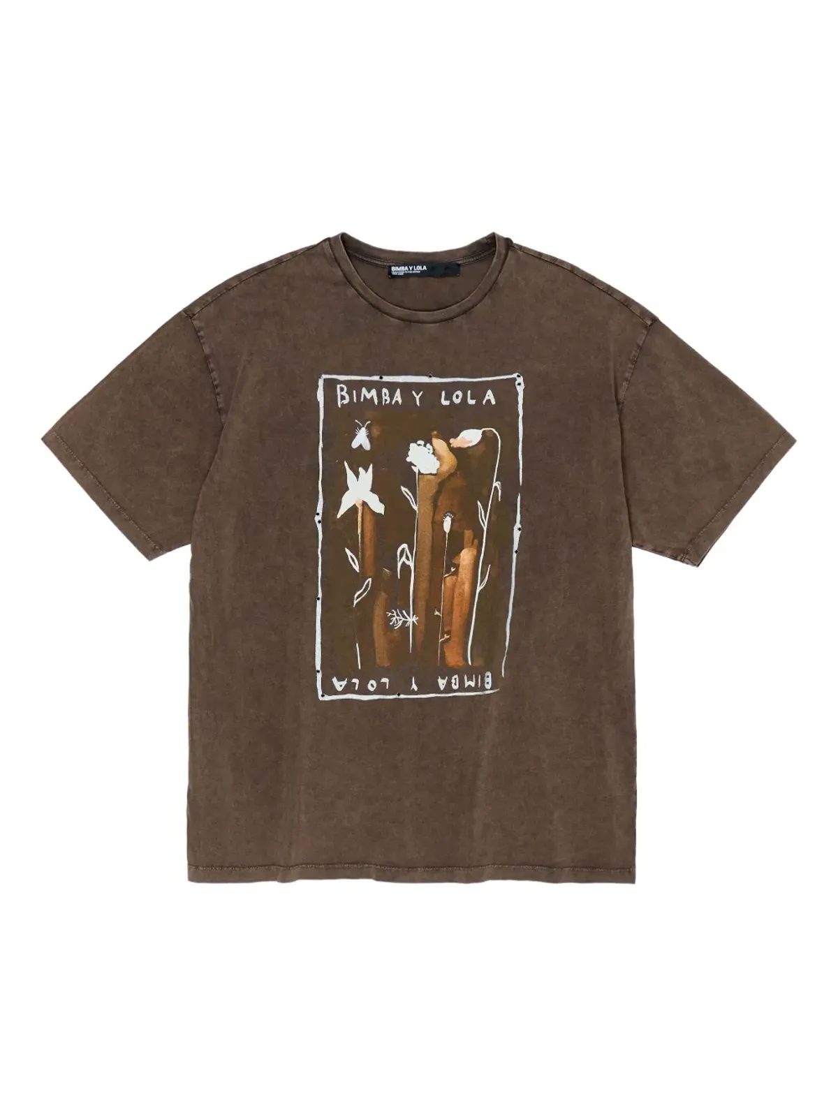 Bimba y Lola グラフィックプリント コットンTシャツ - Brown - 画像1