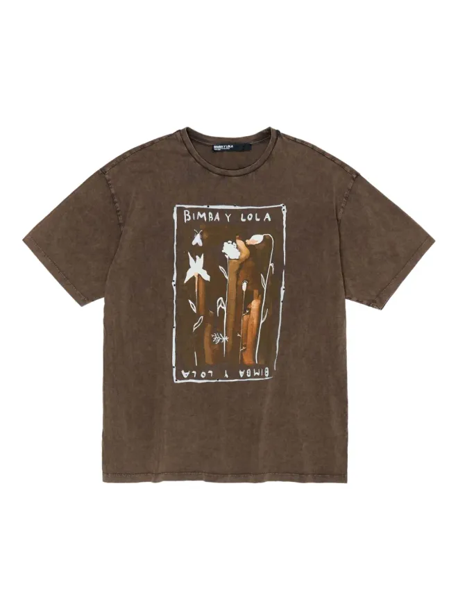 Bimba y Lola Bimba y Lola グラフィックプリント コットンTシャツ - Brownの商品画像