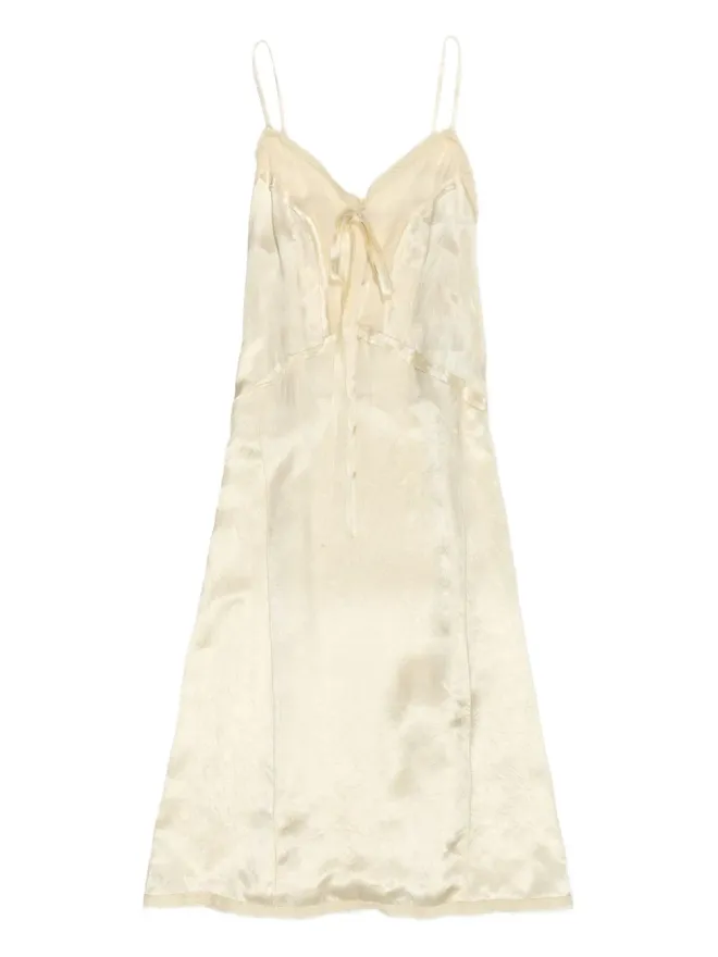 Bimba y Lola Bimba y Lola Vネック ミディドレス（ニュートラルカラー）の商品画像