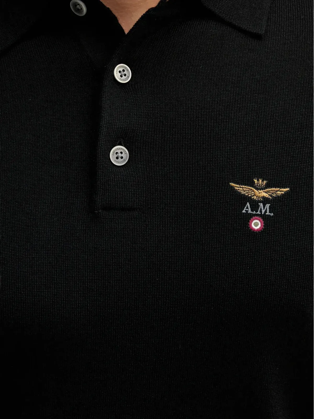Aeronautica Militare ロゴ刺繍ポロシャツ - 画像5