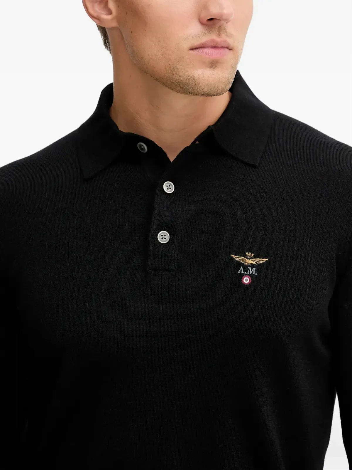 Aeronautica Militare ロゴ刺繍ポロシャツ - 画像4