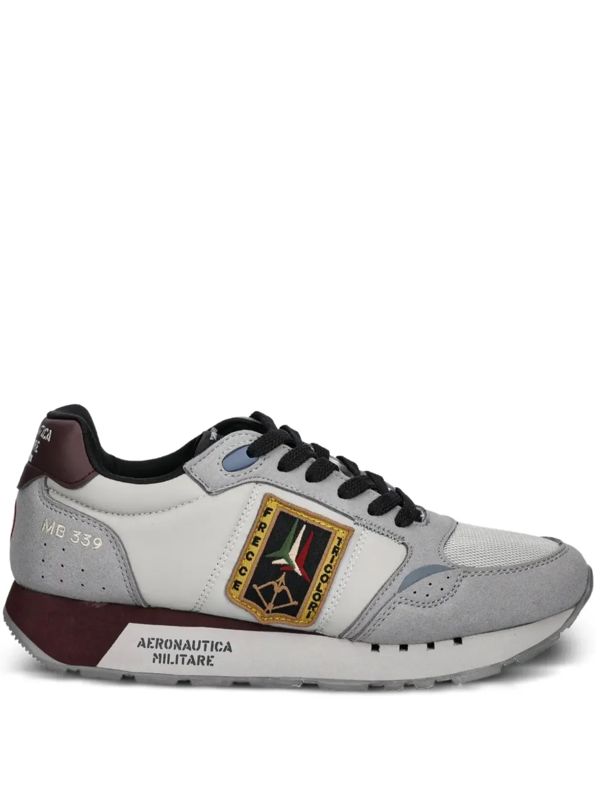 Aeronautica Militare embroidered patch sneakers - Grey - 画像1
