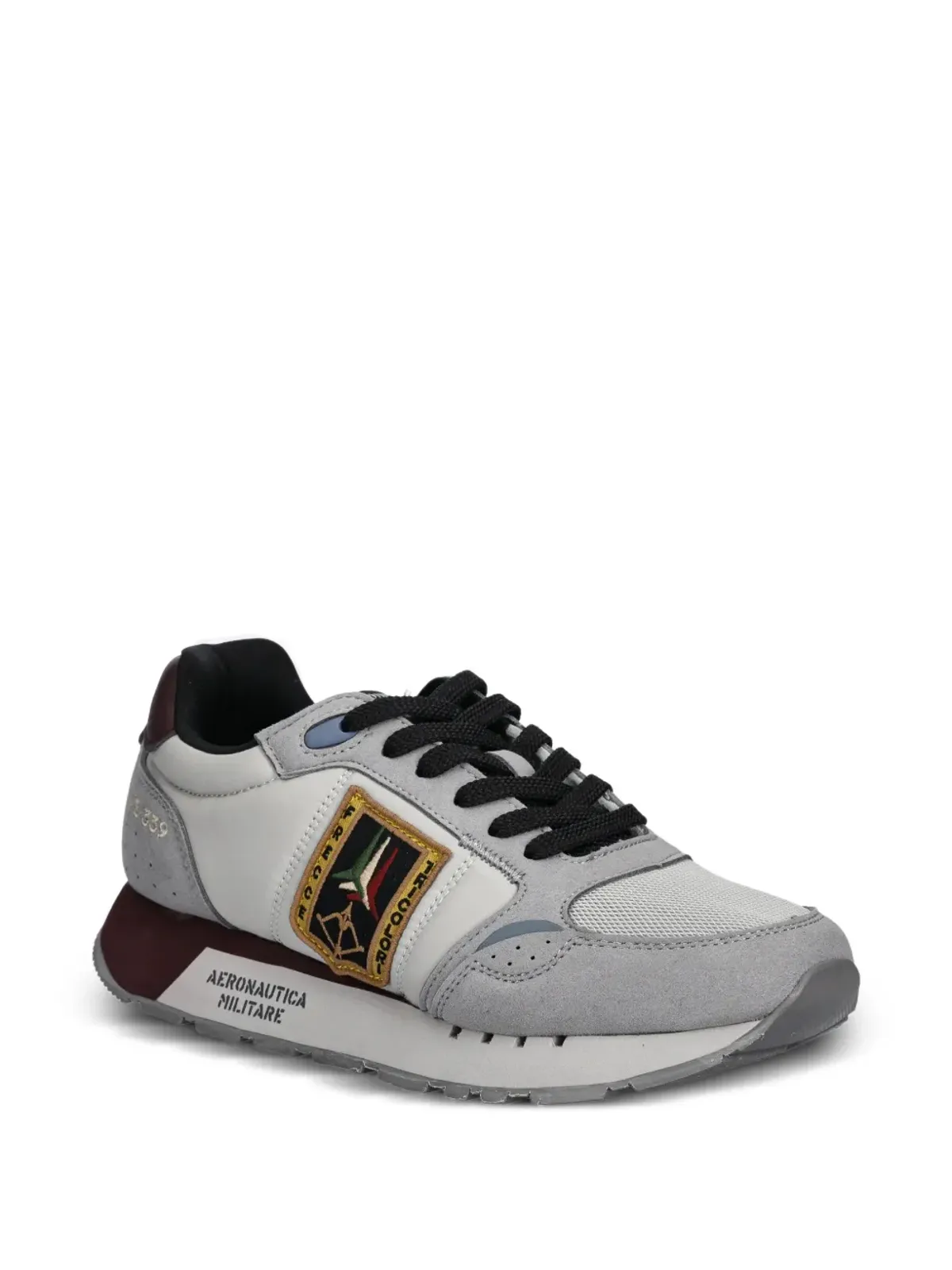 Aeronautica Militare embroidered patch sneakers - Grey - 画像2