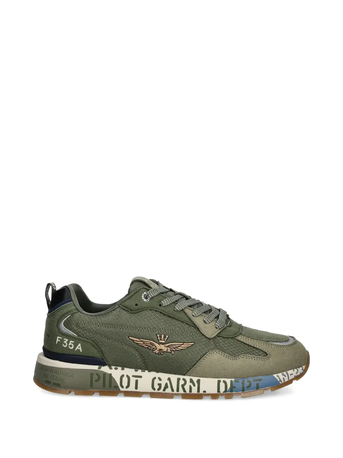 Aeronautica Militare ロゴトリム スニーカー - 画像1