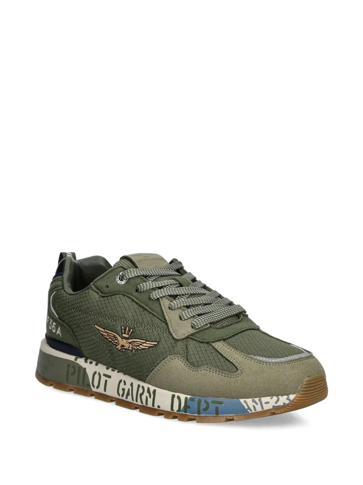 Aeronautica Militare ロゴトリム スニーカー - 画像2