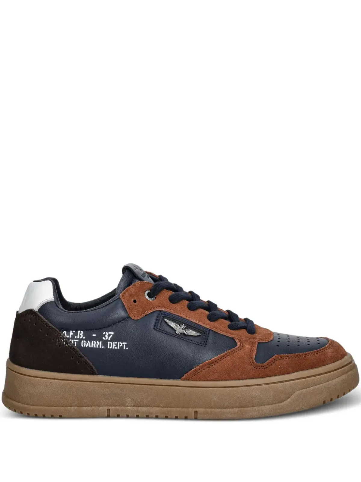 Aeronautica Militare lace-up panelled sneakers - Blue - 画像1