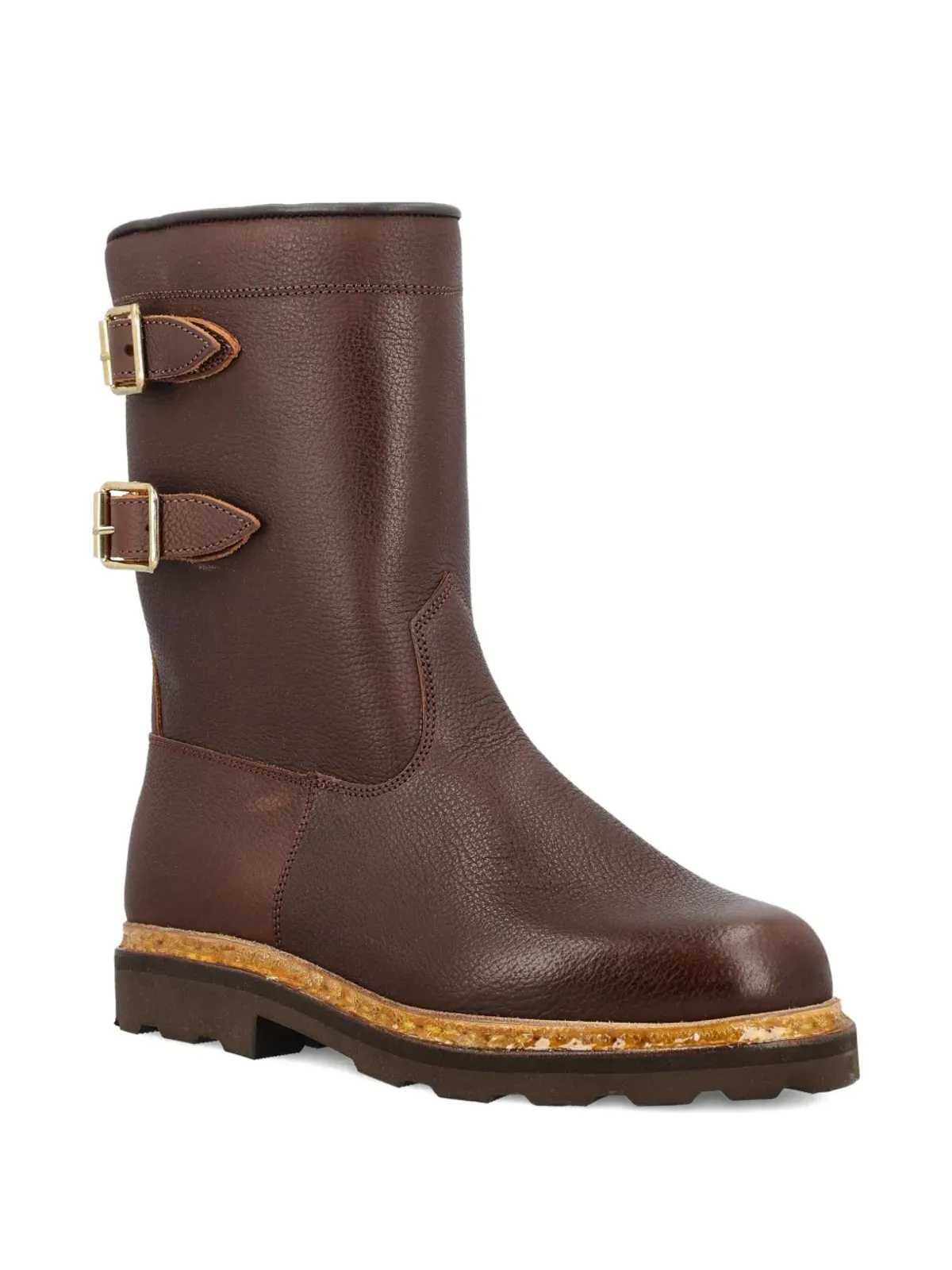 Paraboot サングリエ ダブルバックル レザーブーツ - 画像2