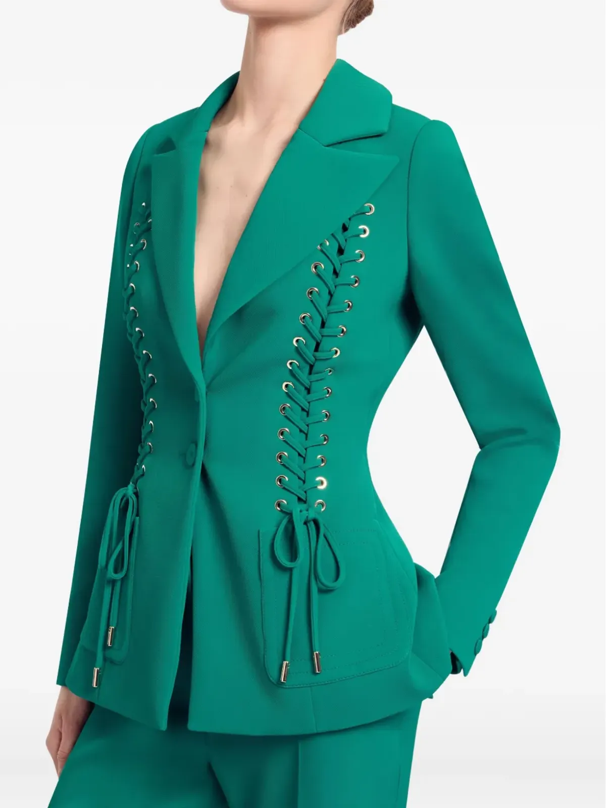 Elie Saab レースアップブレザー - 画像4