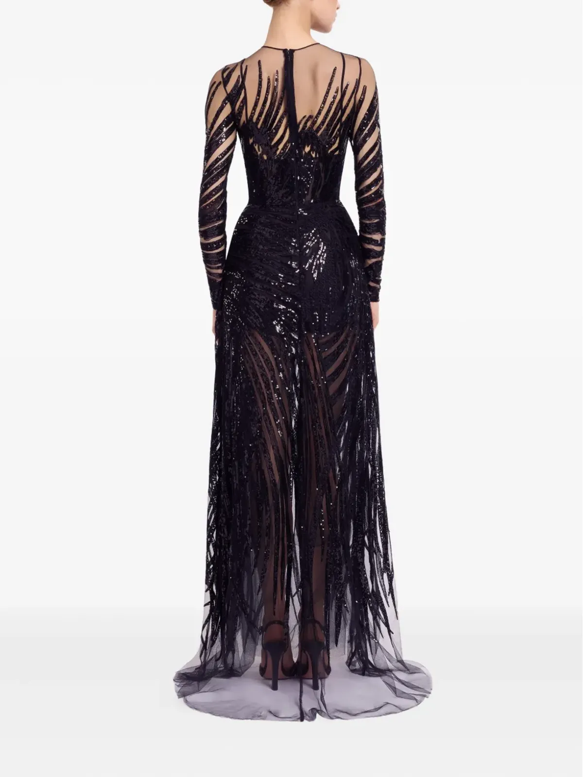 Elie Saab スパンコール入りチュール マキシドレス - 画像2
