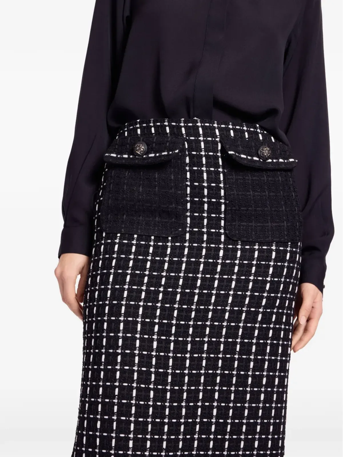 Elie Saab ツイードミディスカート - 画像4