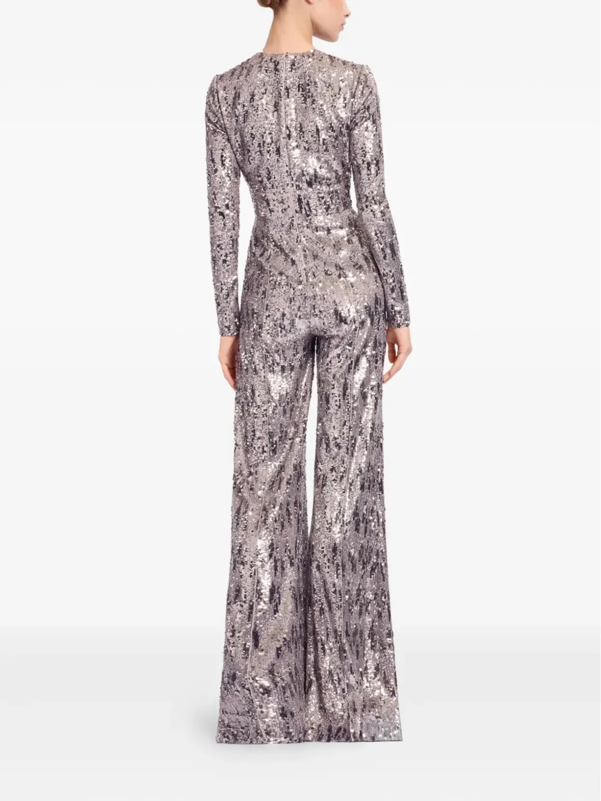 Elie Saab Vネック スパンコール ジャンプスーツ - グレー - 画像3
