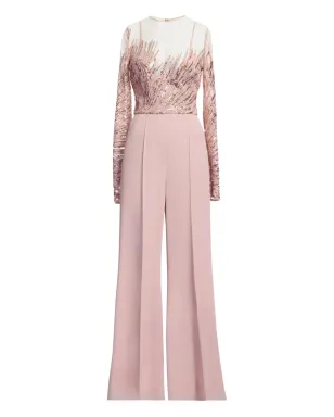 Elie Saab スパンコール装飾チュール刺繍ジャンプスーツ - ピンク - サムネイル1