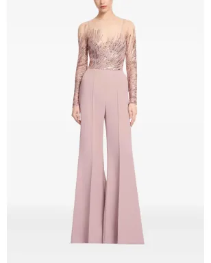 Elie Saab スパンコール装飾チュール刺繍ジャンプスーツ - ピンク - サムネイル2