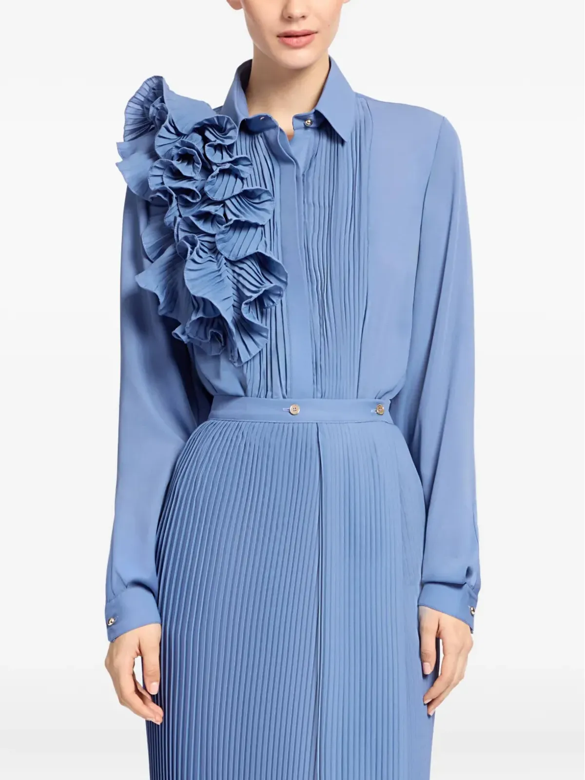 Elie Saab ラッフルドシフォンシャツ - 画像2