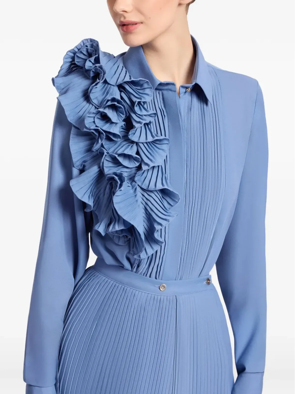 Elie Saab ラッフルドシフォンシャツ - 画像4