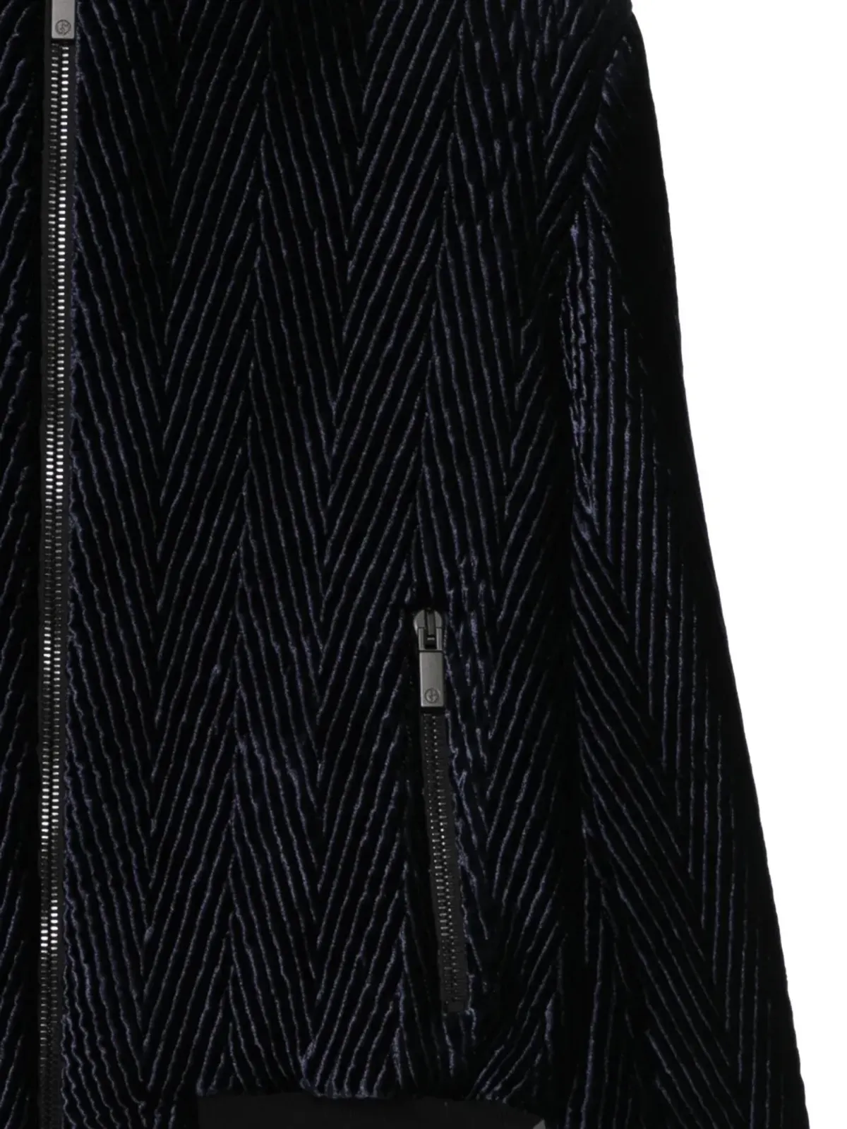 Giorgio Armani ヘリンボーン柄フード付きジャケット ブルー - 画像3