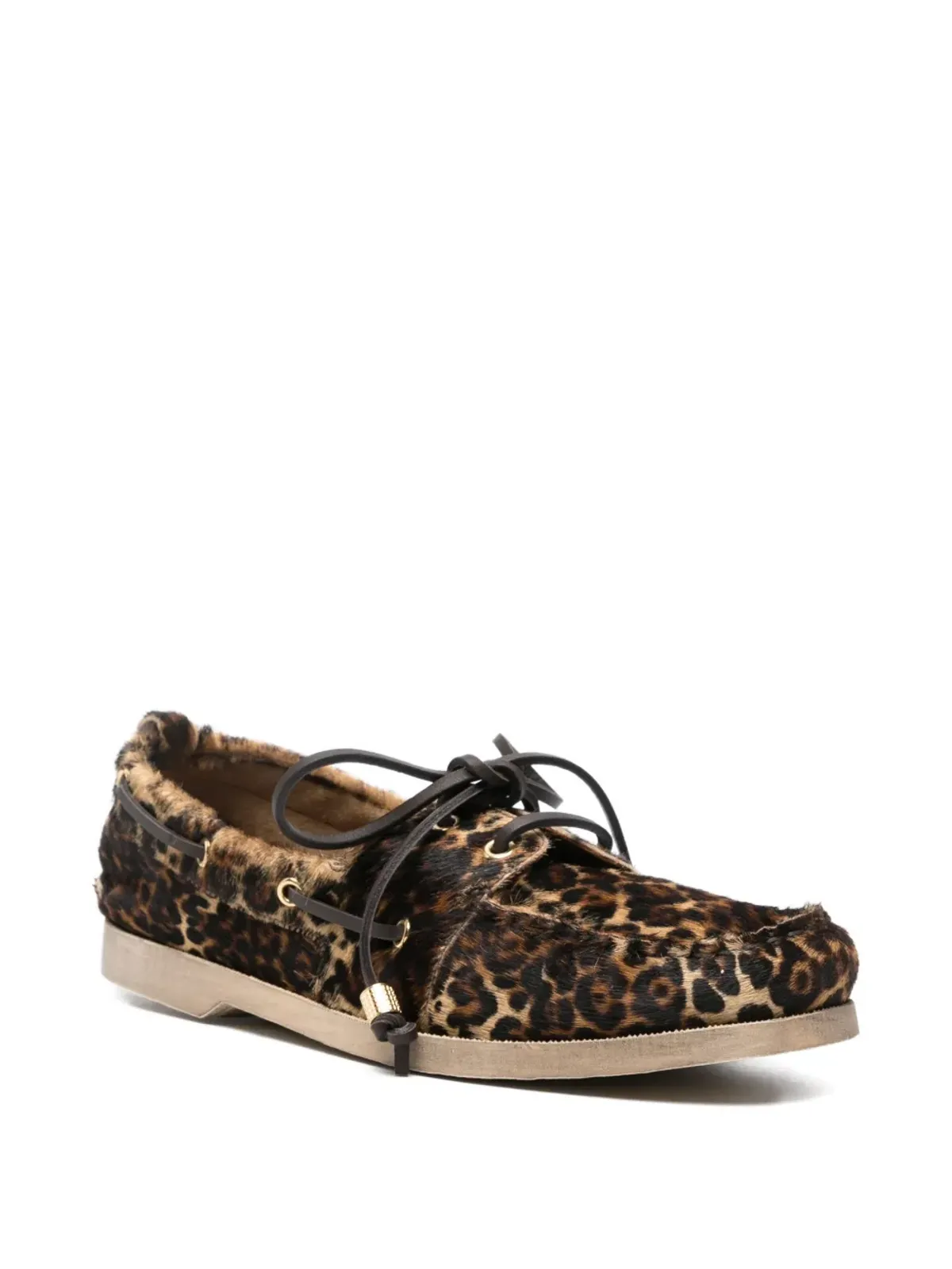 Golden Goose レオパード柄ボートシューズ - 画像2