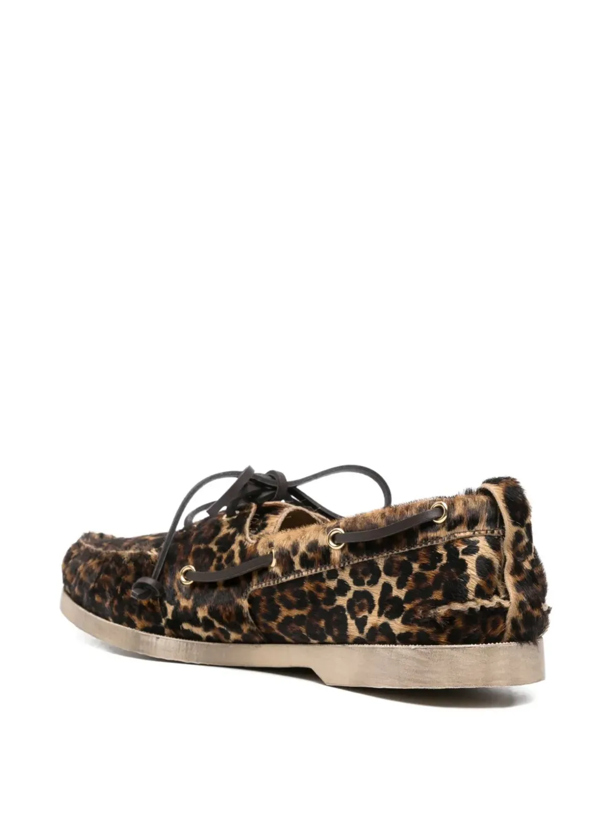 Golden Goose レオパード柄ボートシューズ - 画像3