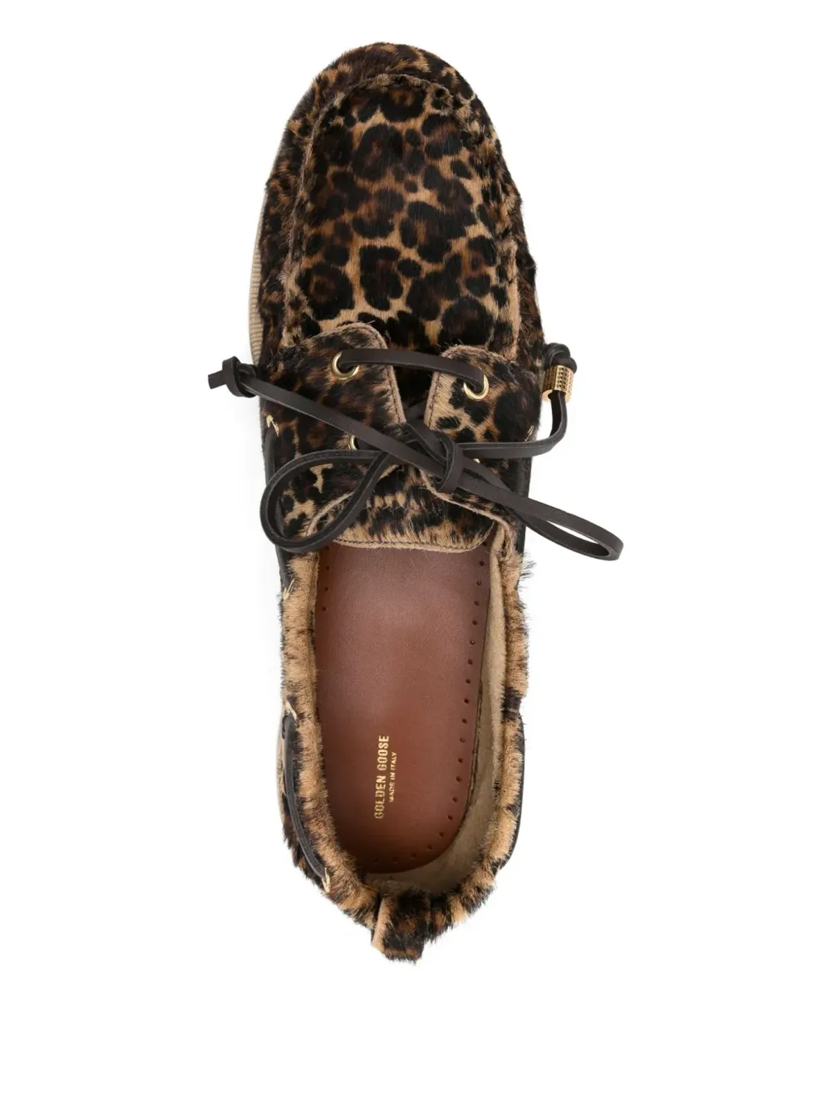 Golden Goose レオパード柄ボートシューズ - 画像4