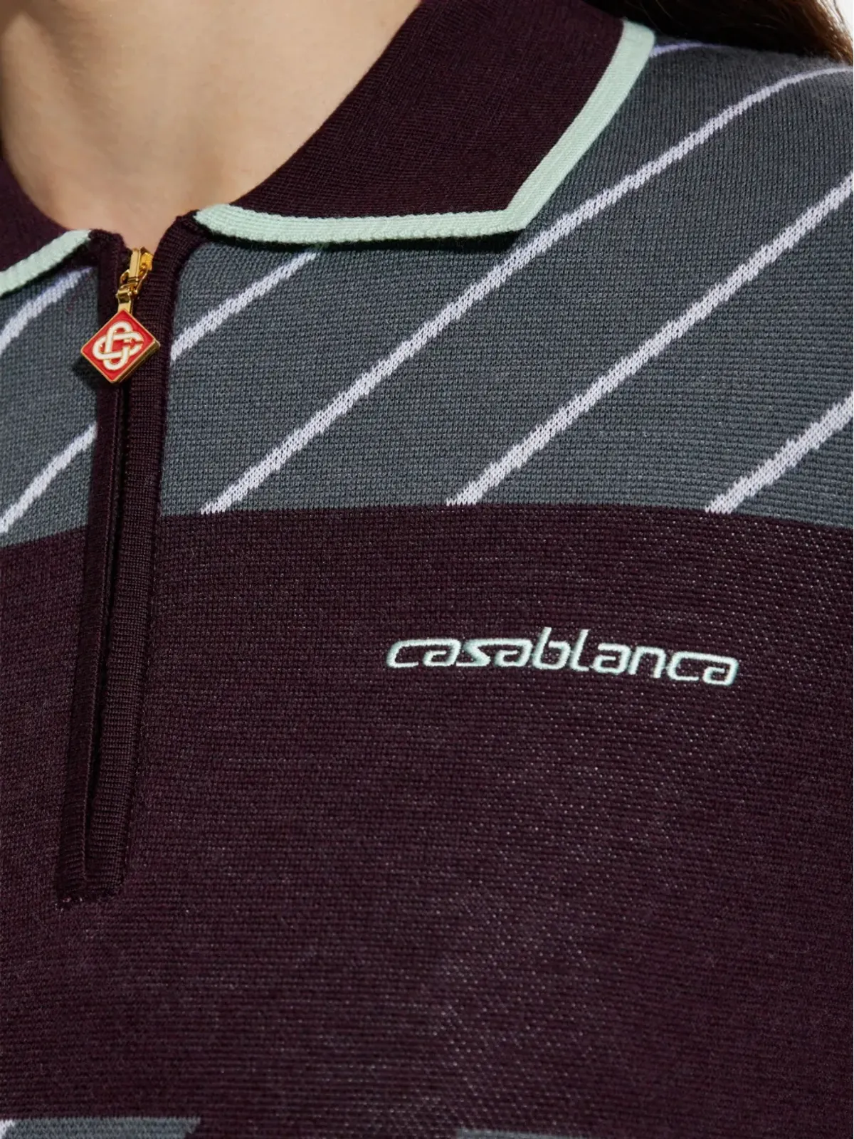 Casablanca ストライプ柄ポロシャツ - 画像5