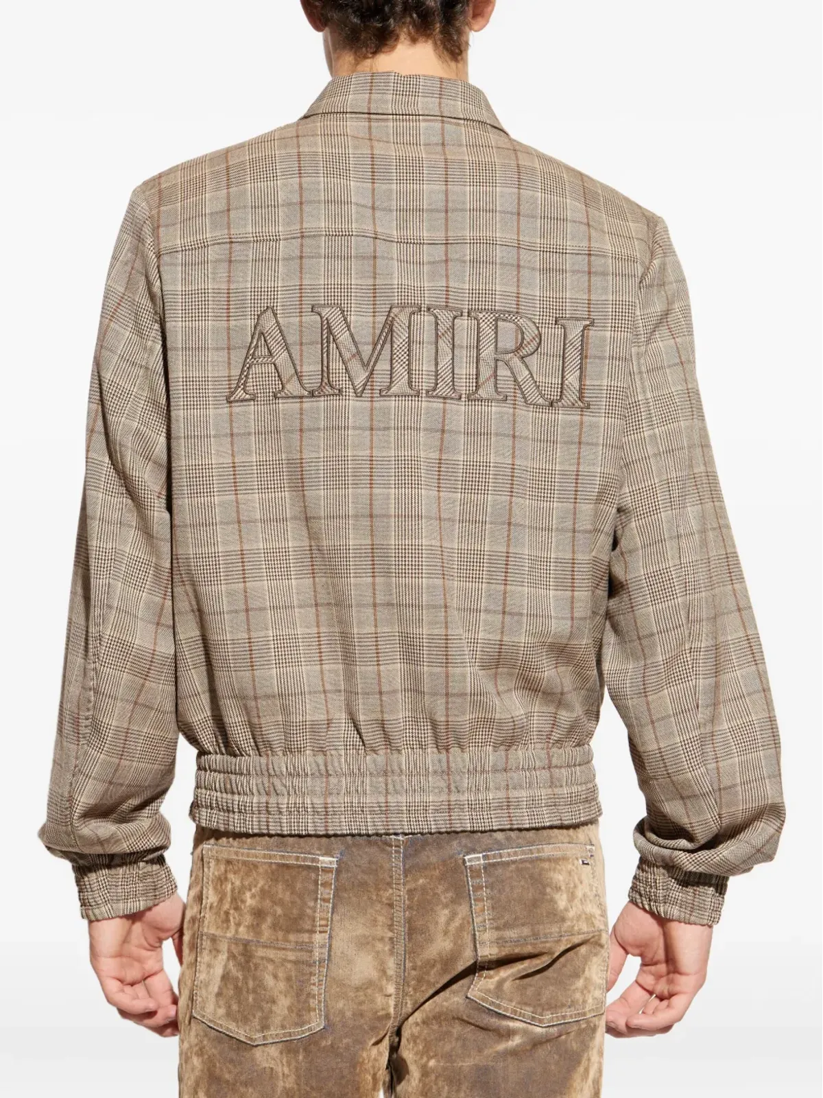 AMIRI チェック柄刺繍ロゴジャケット - 画像4