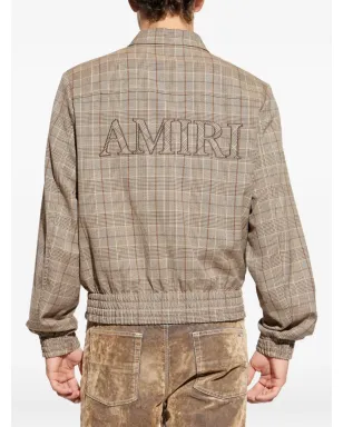 AMIRI チェック柄刺繍ロゴジャケット - サムネイル4