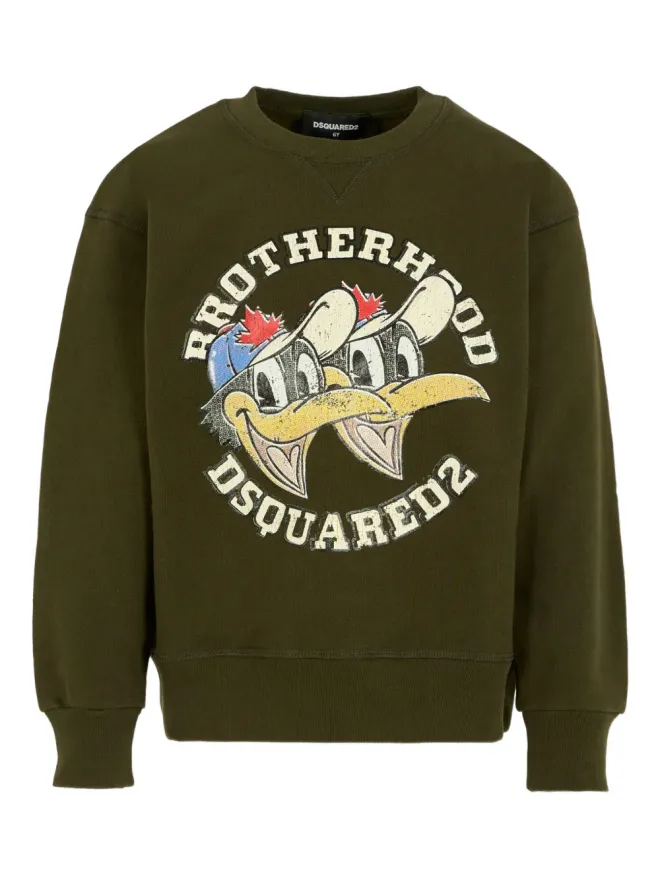 DSQUARED2 KIDS DSQUARED2 KIDS Brotherhoodプリント コットン スウェットシャツの商品画像