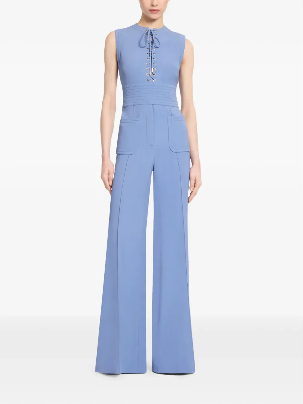 Elie Saab レースアップ丸首ジャンプスーツ - 画像2