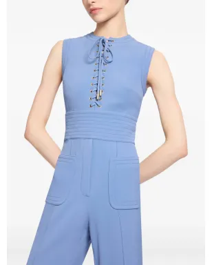 Elie Saab レースアップ丸首ジャンプスーツ - サムネイル4