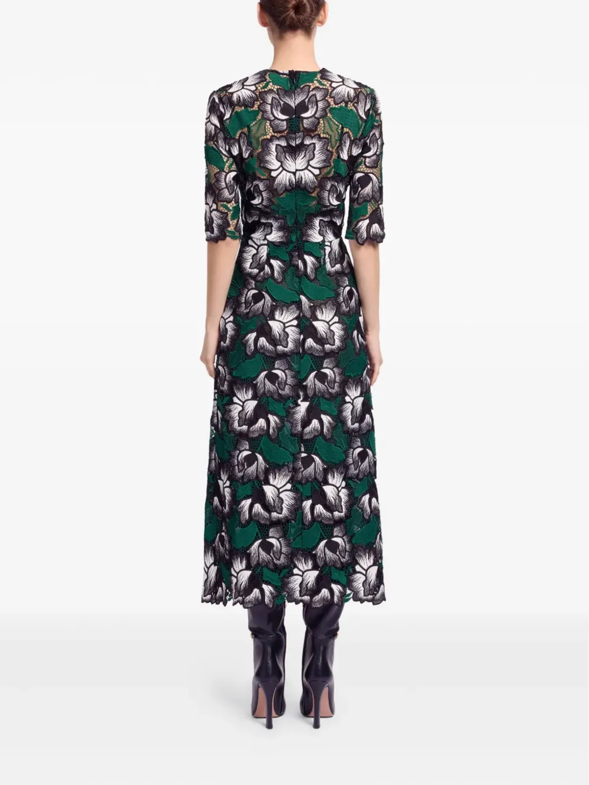 Elie Saab マクラメフローラルミディドレス - 画像3